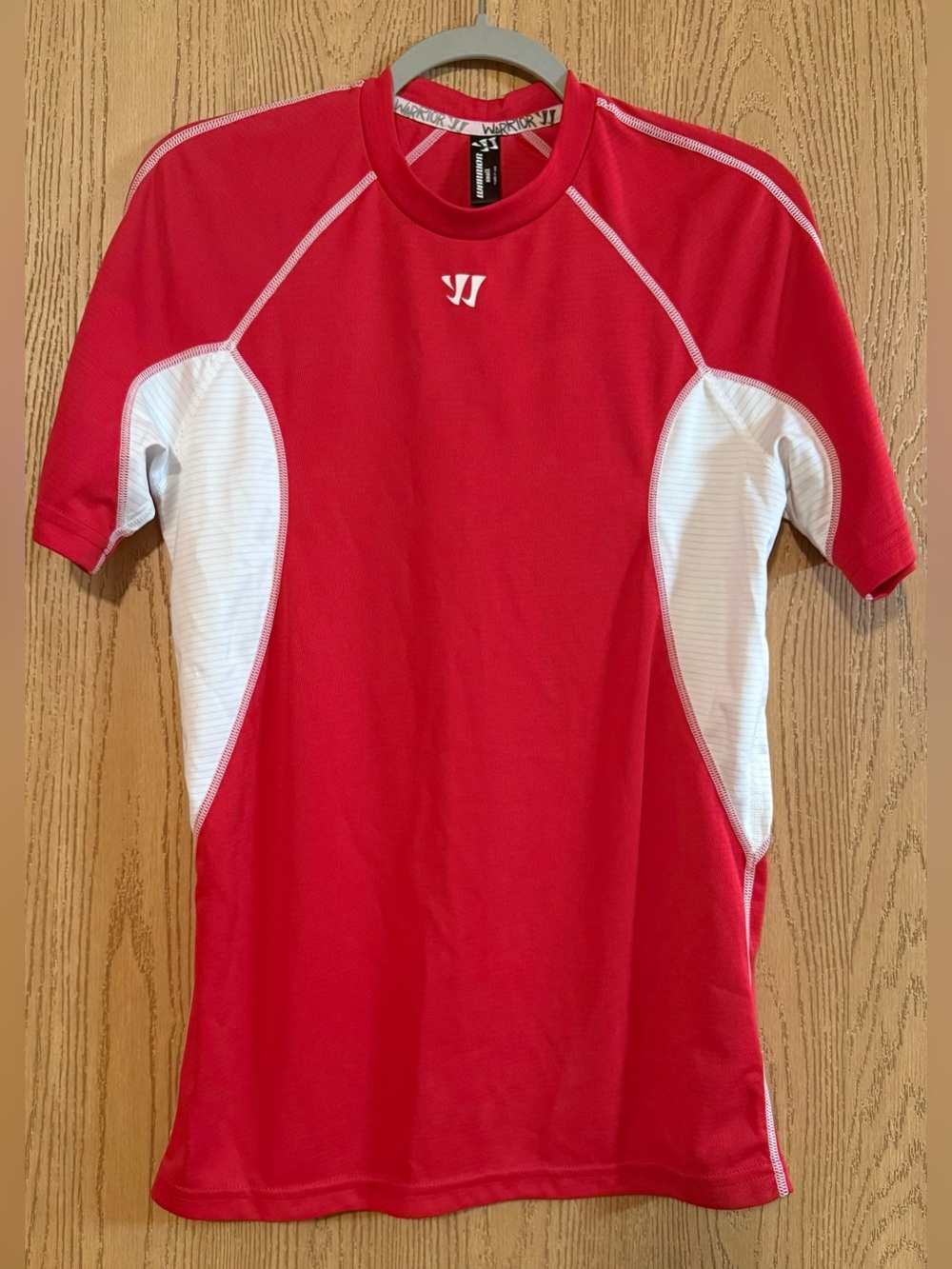 Warrior Red Short Sleeve Performance Tee with White Panels